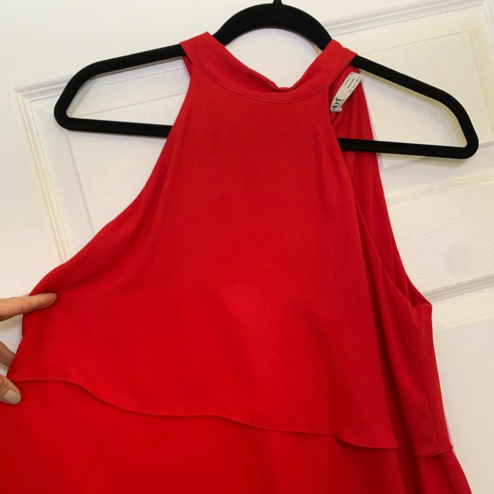 Used Zara Red tie Halter Flowy Top